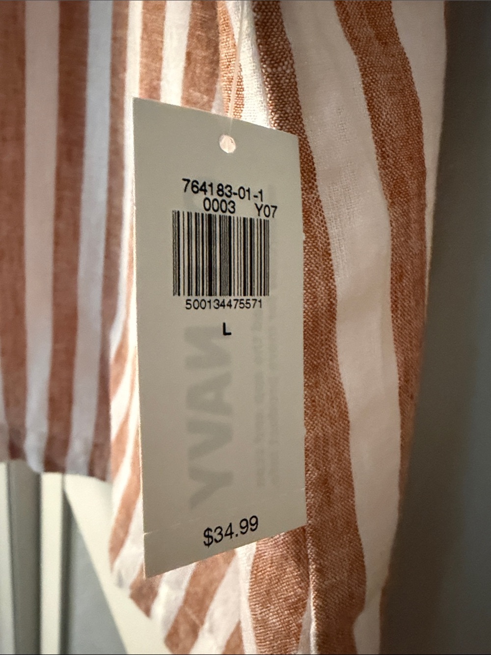 Old Navy Women's Casual Striped Linen Shirt - Picture 3 of 5